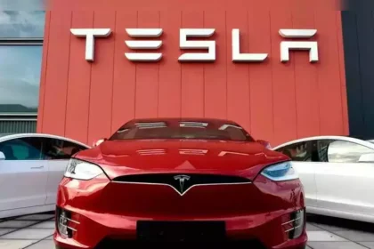 Outside Tesla Car